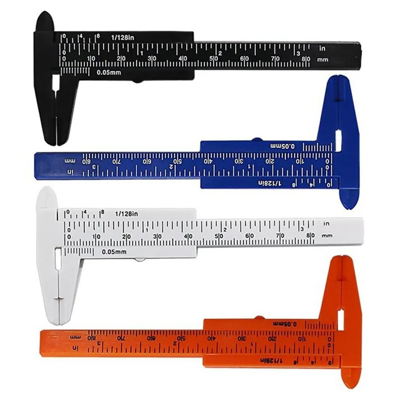 Calibrador Vernier de plástico de 0-80mm, herramienta de medición de bricolaje, doble escala, diámetro de profundidad de apertura, herramienta de medición metalúrgica para carpintería