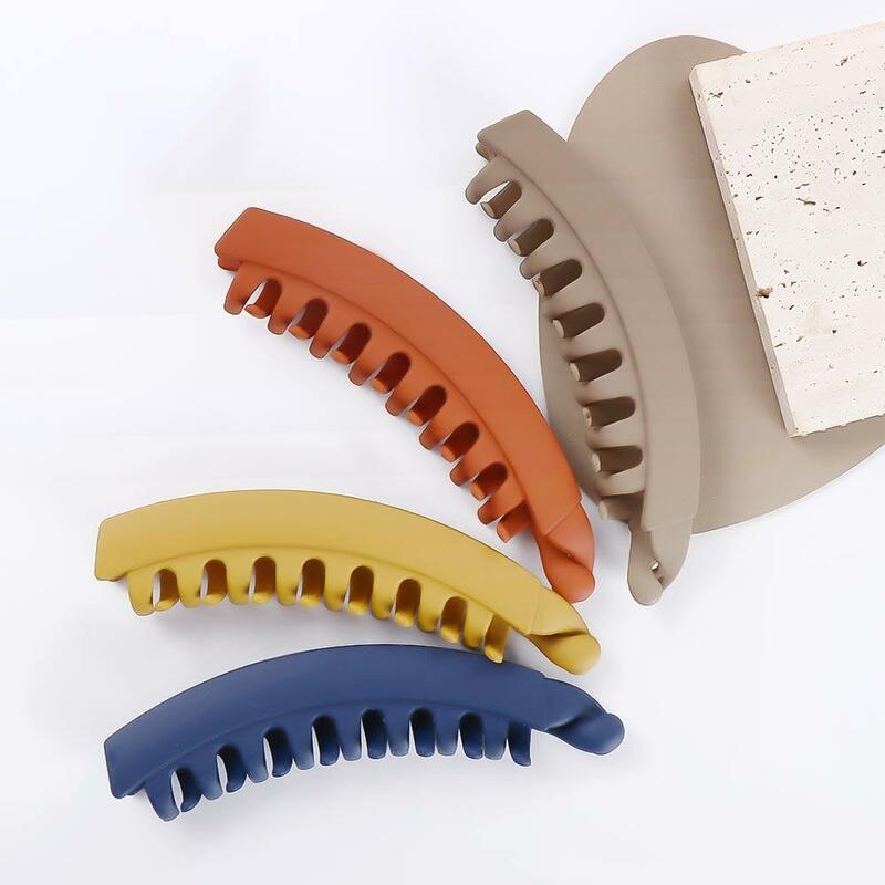 Gift Fashion Solid Color Hairpins Frosted Banana Clip Ponytail Holder Hair Clips Hair Claws