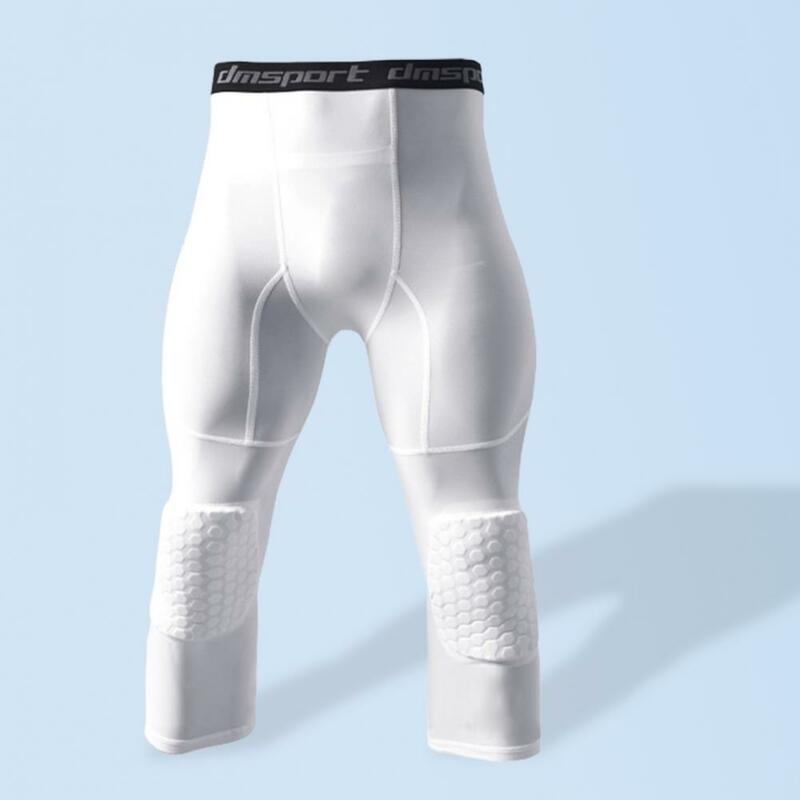 Capri-calças de compressão favo de mel estofamento 3/4 basquete atlético collants ginásio atlético capri-acolchoado esporte collants workout leggings