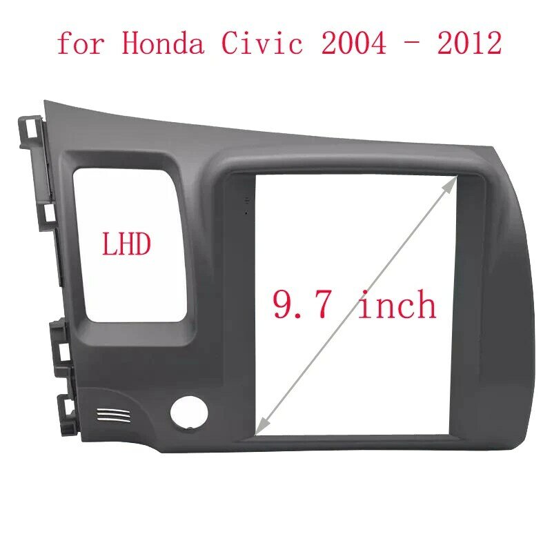 Автомобильный радиоприемник 9,7 дюйма, 2 Din, облицовка для Honda Civic 2006-2011, мультимедийная рамка в стиле Tesla, видеоплеер, навигация, DVD-панель, отделка