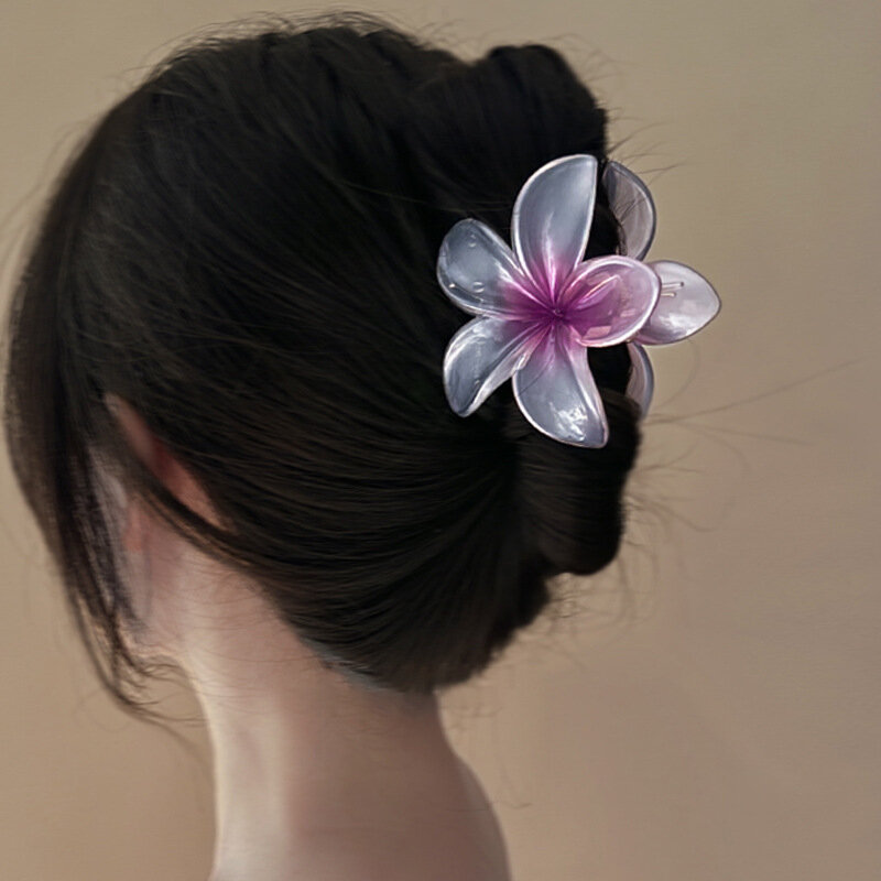 Jepit rambut akrilik bunga besar gradien baru untuk wanita jepit rambut cakar kepiting penjepit jepit rambut Aksesori rambut Hawaii
