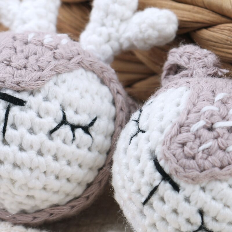 Attache-sucette en Crochet Animal lapin, accessoires en chaîne pour bébé, sucette dentition, tricot fait à main, berceau,