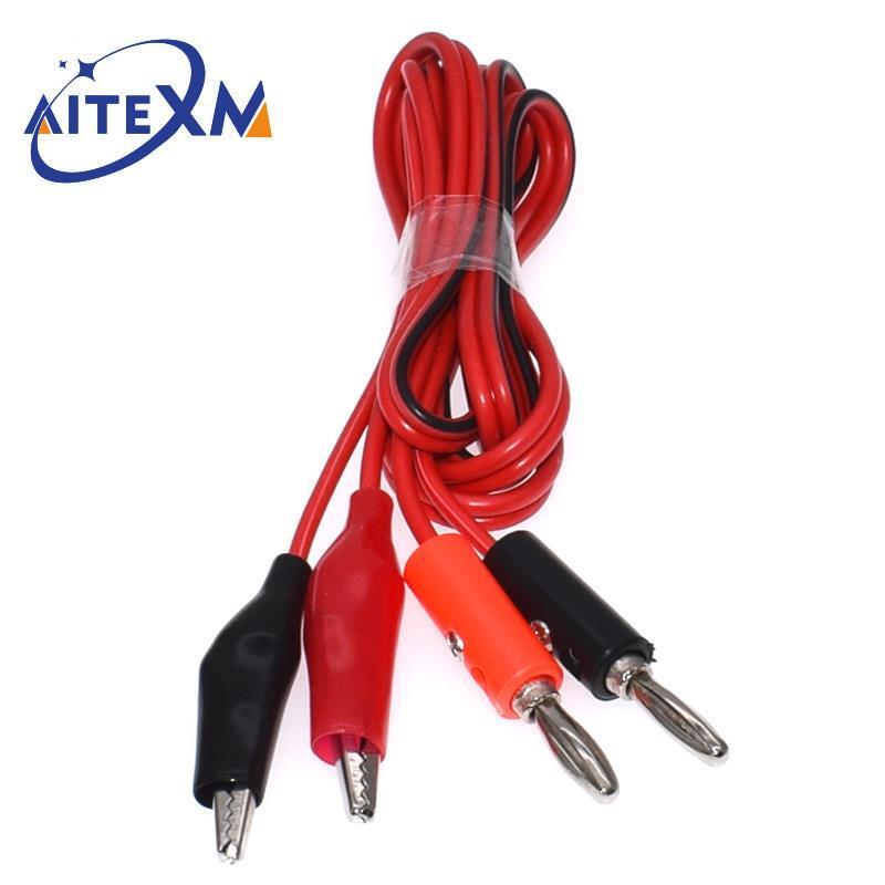1M Alligator Cilp to AV Banana Plug Test Cable Lead Connector Dual Tester Probe Crocodile Clip for Multimeter Measure Tool