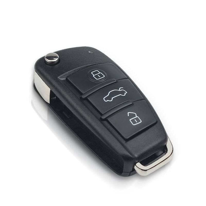KEYYOU sostituzione pieghevole Flip Remote Car Key Shell Case 3 pulsanti custodia per AUDI No Blade