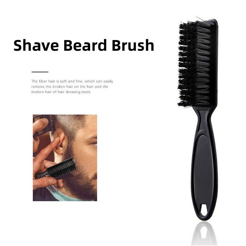 Brosse à barbe professionnelle pour hommes, manche en plastique, coiffure, livres à cheveux doux, brosse à huile, forme de tête, outil de livres mis en œuvre