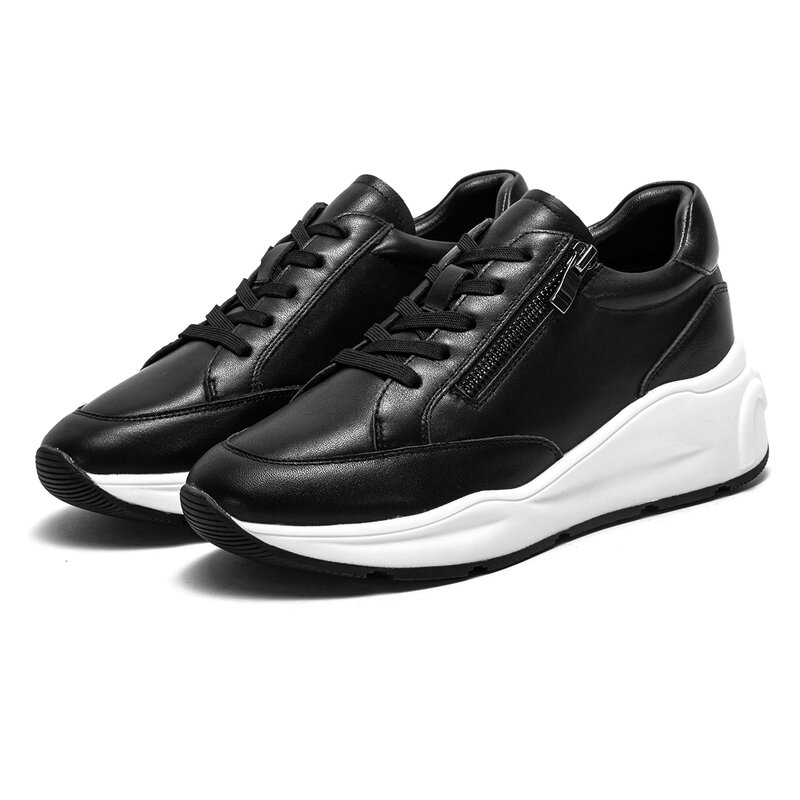 Balance Shoes Technology Orthopedic Women's Shoes Sneakers Casual Running Shoes Lace Up Black Leather Loafers