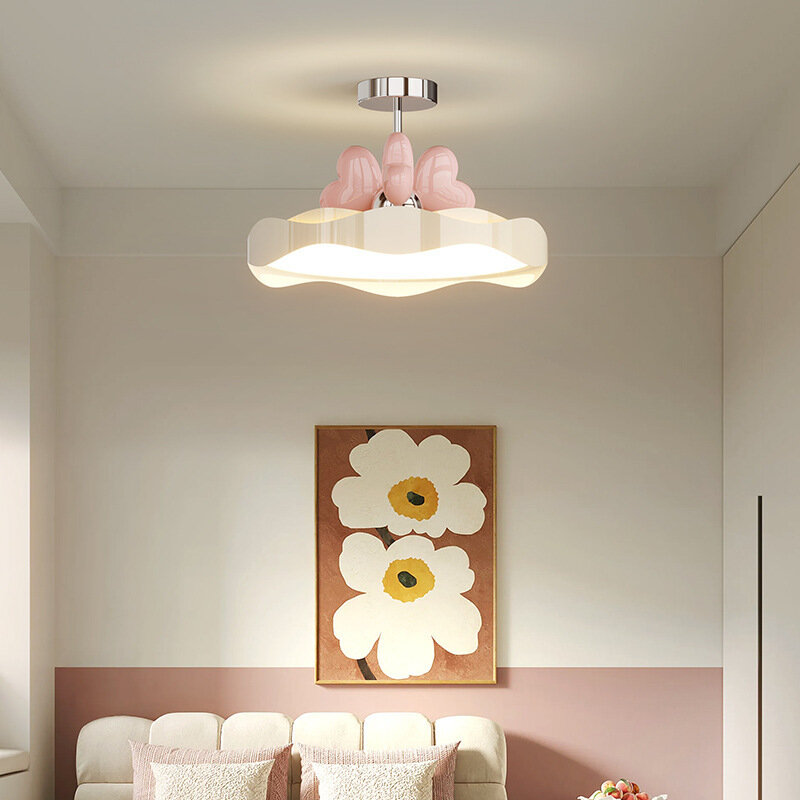 Cream style children's room chandelier girl love modern simple bedroom study eye protection full spectrum ceiling lamp