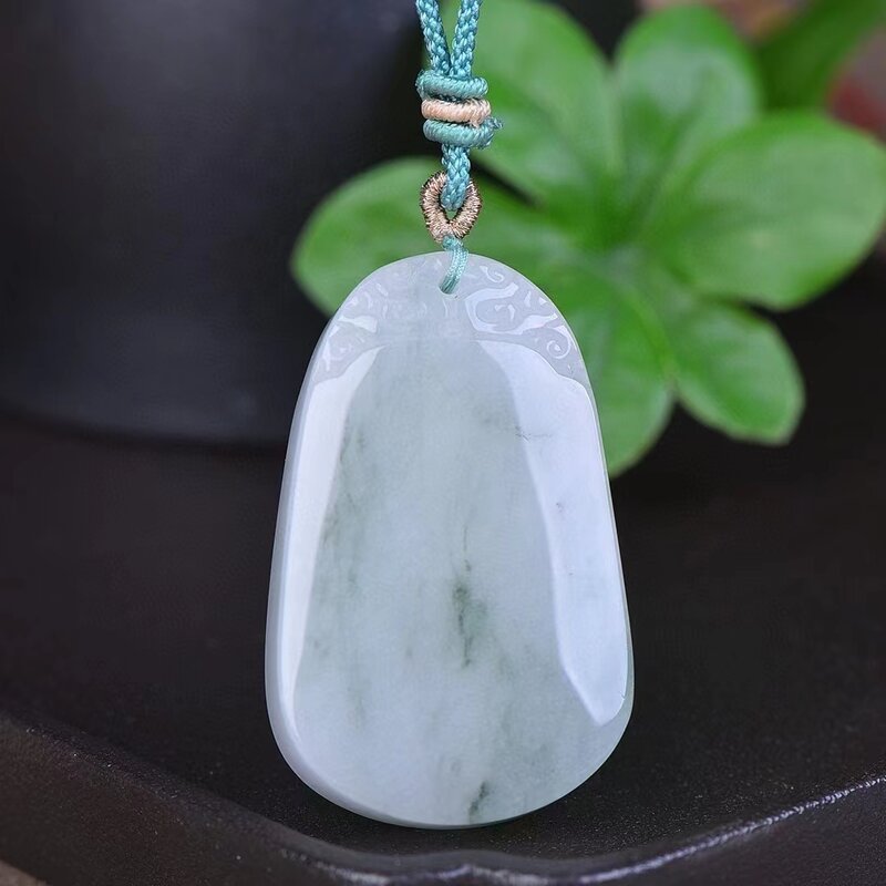 Tianshan Jade Pendant Natural Stone Gemstone Necklace Pendants Men Womens Simple Stylish Mascot Amulet Charms Jewelry Gifts