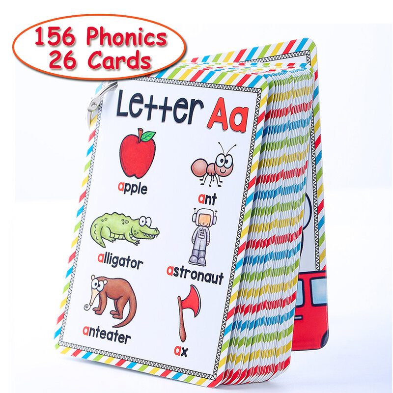 Alfabeto 26 lettere parole carte inglesi sviluppo precoce giocattoli educativi per bambini bambini Montessori apprendimento Flashcard
