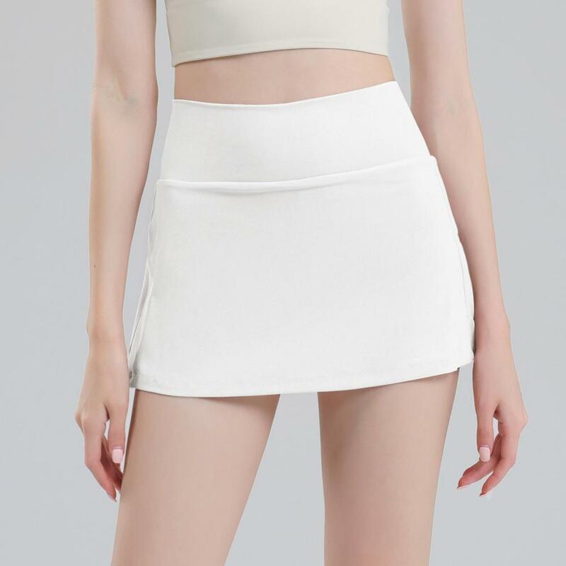Hidden Pocket Skirt High Waist Pleated Yoga Skort Sun Protection Hidden Pockets Quick Drying Culottes for Women