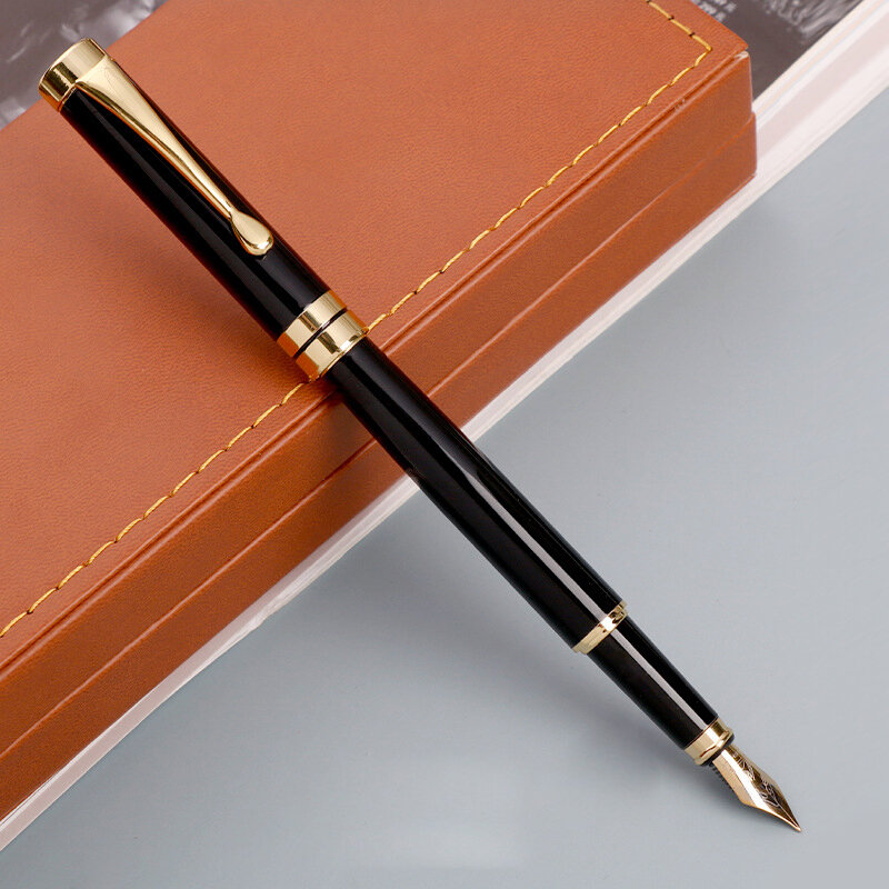 Testo dorato incisione personalizzata penna stilografica regalo materiale scolastico 2024 cancelleria uomo lusso di alta qualità scrittura ufficio metallo