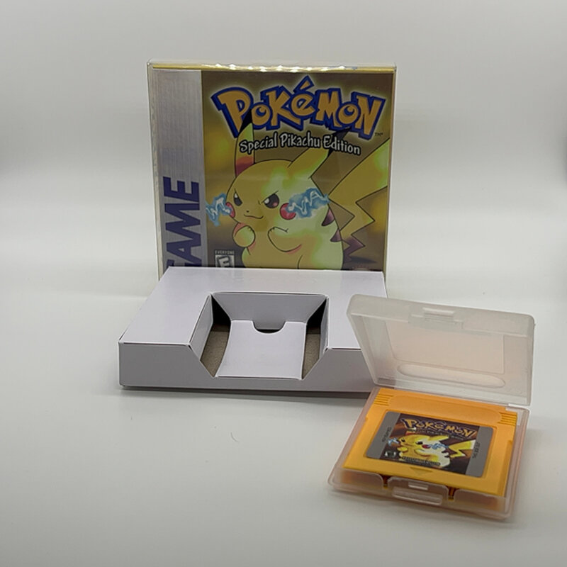 Pokemon Series Blue Kristal emas hijau merah perak kuning 7 versi GBC Game In Box untuk 16 Bit Video Game Cartridge tanpa Manual