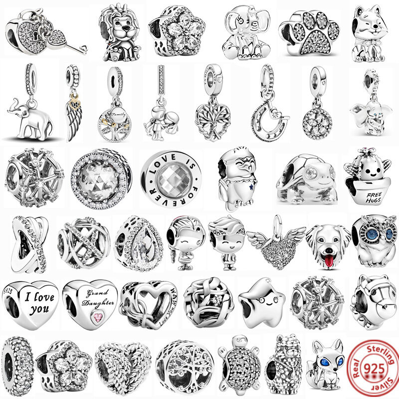 925 szterlingów srebrne dla zakochanych drzewo genealogiczne płatki śniegu zwisające koraliki pasują do oryginalnych Pandora Charms bransoletek do robienia biżuterii dla kobiet