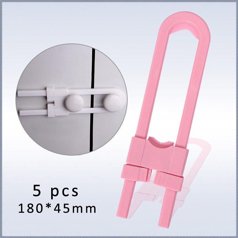 5Pcs/Pack U-Shape Children Home Protection ABS Plastic Safety Lock Baby Safety Adjustable Multi-function Baby Cabinet Locks