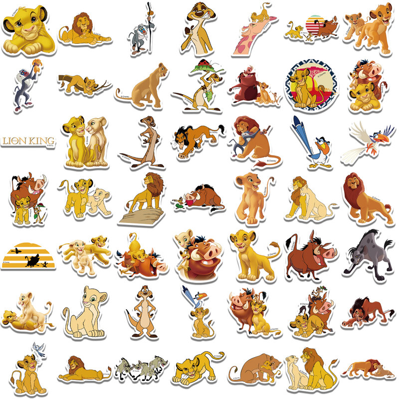 10/30/50pcs Disney Cartoon The Lion King Stickers Cute Anime Movie Graffiti Sticker decalcomanie per bambini Toy Phone Notebook valigia