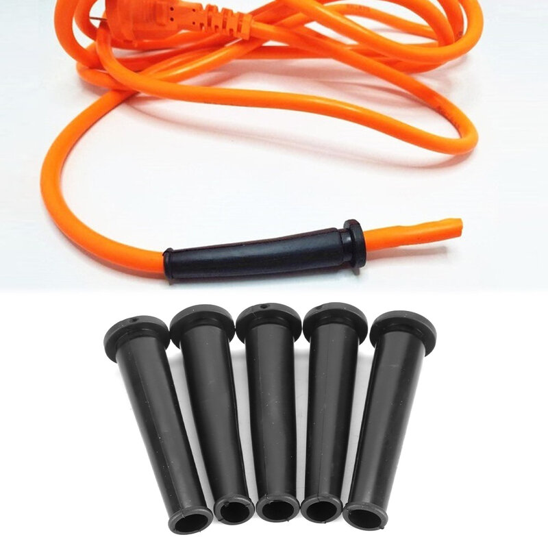 Pelindung kawat karet hitam penutup bot lengan kabel untuk sepatu bot sudut film pelindung untuk alat kabel bor elektrik 5 buah