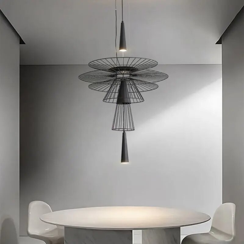 Modern Flying Saucer Hanging Lamps for Ceiling Luxury Metal Pendant Lights Restaurant LED Chandelier Loft Home Decorations