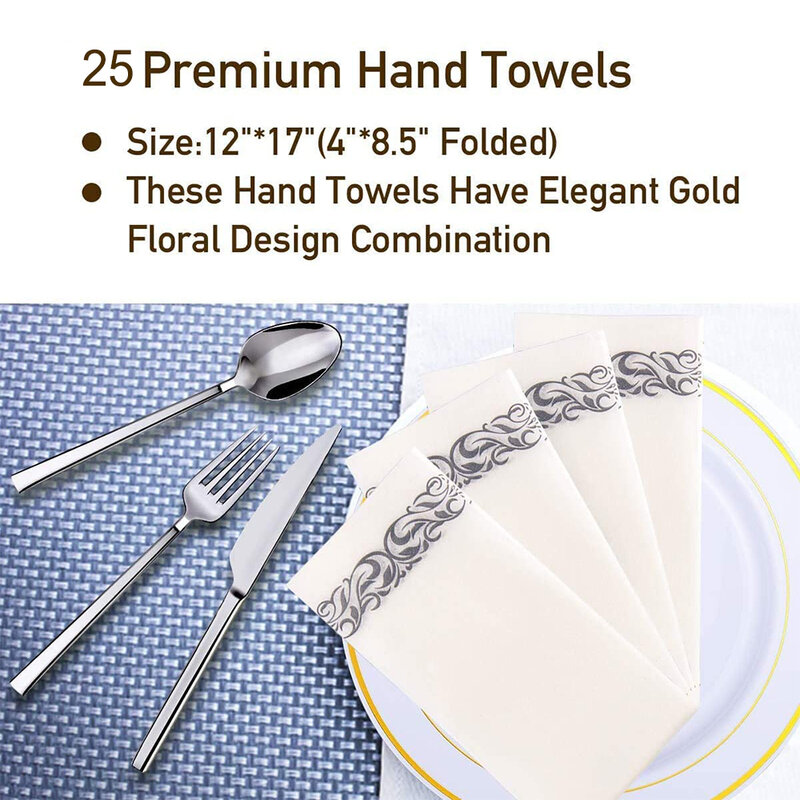 25 servilletas desechables suaves al tacto y absorbentes servilletas de papel toallas desechables se utilizan en baños fiestas de bodas