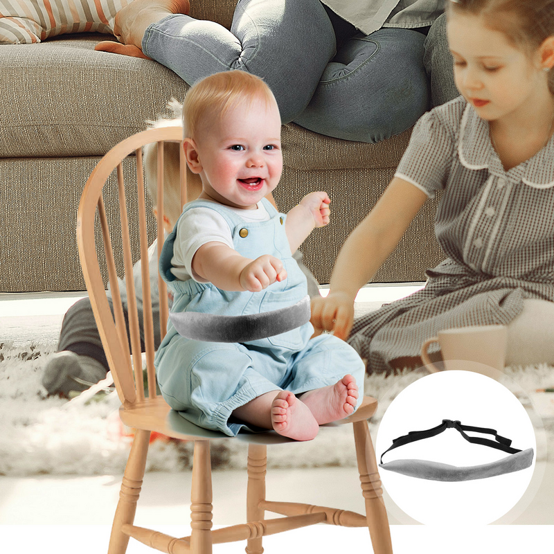 Портативный детский обеденный стул с защитным ремнем двойного назначения, детское сиденье (серый) для малышей