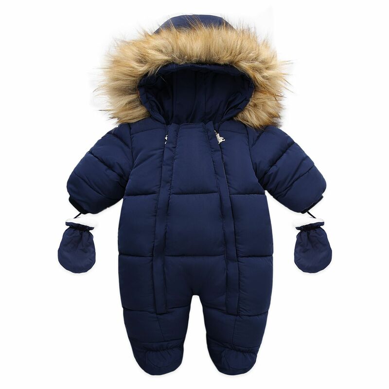 Mono grueso y cálido para bebé, peleles de lana con capucha en el interior, ropa de abrigo para niño y niña recién nacido, traje de nieve para niño