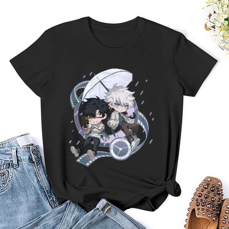 Camiseta feminina Chibi Link Click, Top de verão, Roupas Anime, Roupas Hippie