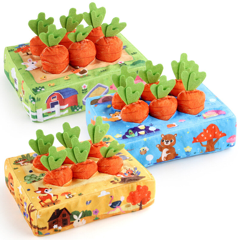 Kids Early Education Simulation Pulling Carrot Toy Parent-child Interactive Games 0 - 3 Years Baby Hand Training Color Cognition