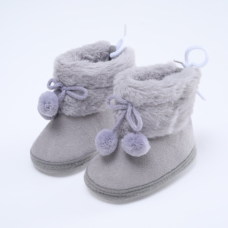 أحذية الأطفال حديثي الولادة أحذية الشتاء الدافئة الأولى مشوا أحذية الفتيات الفتيان أحذية لينة وحيد الفراء الجوارب الثلوج الاطفال أحذية الثلوج ل 0-18 متر Bebe