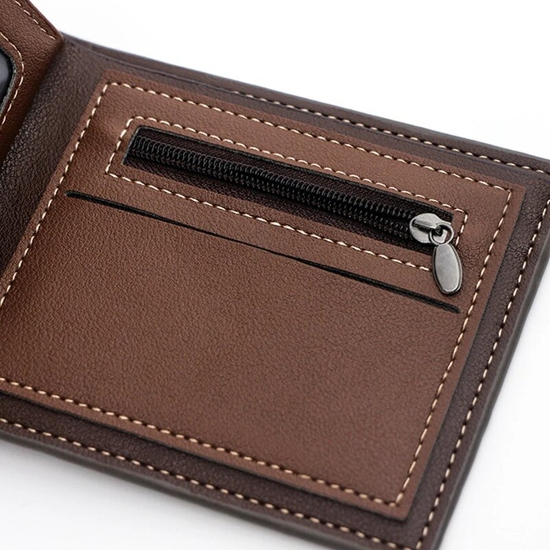 Матовый мужской бумажник, Модный водонепроницаемый классический мужской бумажник из искусственной кожи, многослойный квадратный карман для монет