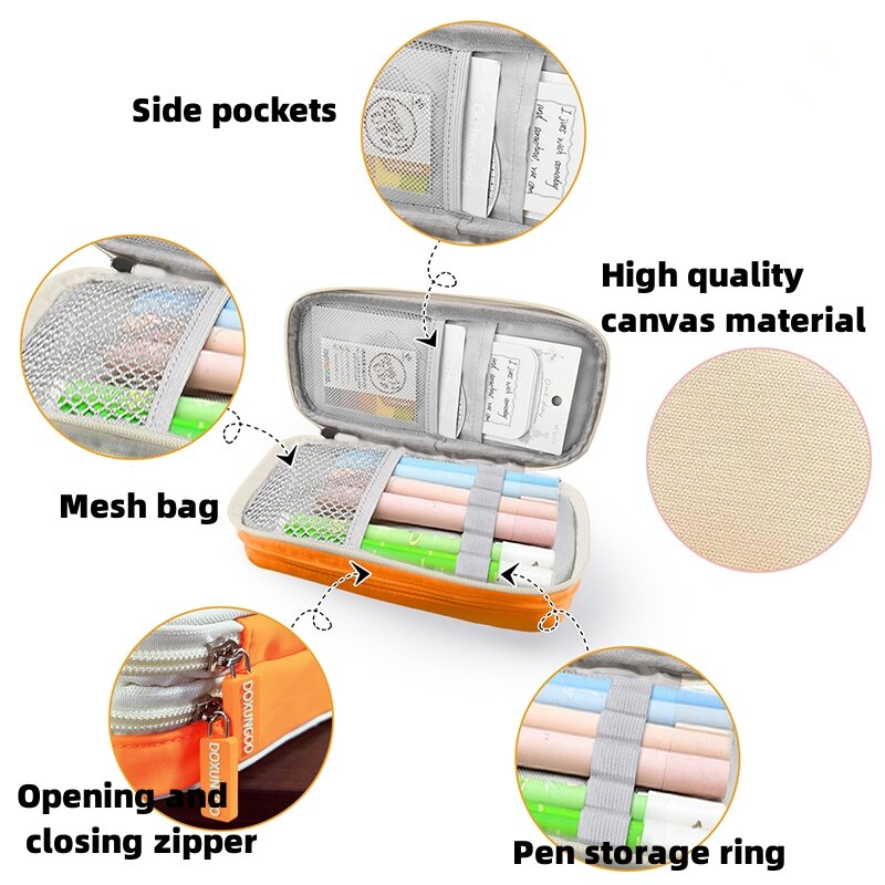 1Pcs  Children's Stationery Storage Bag, Multifunctional Girl Pencil Case, Cosmetics, Office Supplies, Accessory Storage