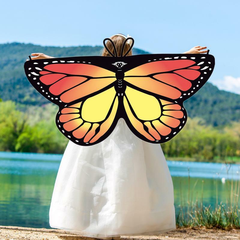 나비 날개 어린이 소녀 나비 날개 요정 날개 나비 의상, 레인보우 블루 나비 날개