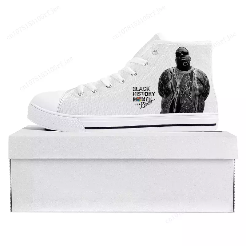 The Notorious B.I.G Rapper Trends High Top High Quality Sneakers Mens Womens Teenager Canvas Sneaker Couple Shoe Custom Shoe