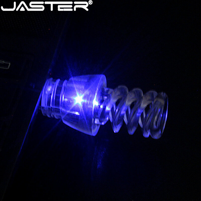 JASTER-unidad Flash LED roja, Pendrive de 64GB, 32GB, disco U azul, resistente al agua, 16GB, USB 2,0, 8GB, regalo de boda
