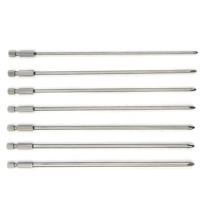 Newest Practical Protable Top Sale Useful Screwdriver Bits Shank 1/4Inch Silver Screwdriver Tool 200mm 6.35mm 7Pcs