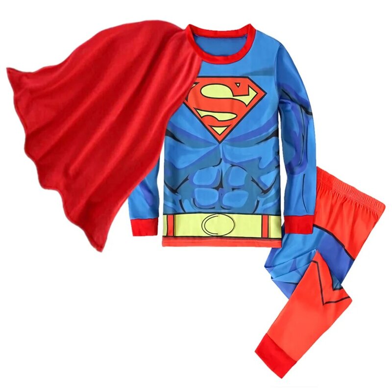 Rächer Superhelden Pyjama für Kinder Spiderman Iron Man Nachtwäsche Anzug Jungen Kinder Langarm Weihnachts kostüm Nachtwäsche