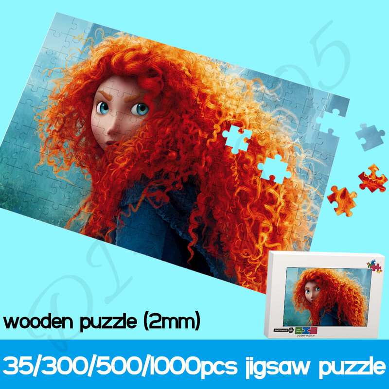 1000 Pieces Puzzles for Kids Disney Cartoon Movie Brave Wooden Jigsaw Puzzles Entertainment Funny Toys and Hobbies Decoration