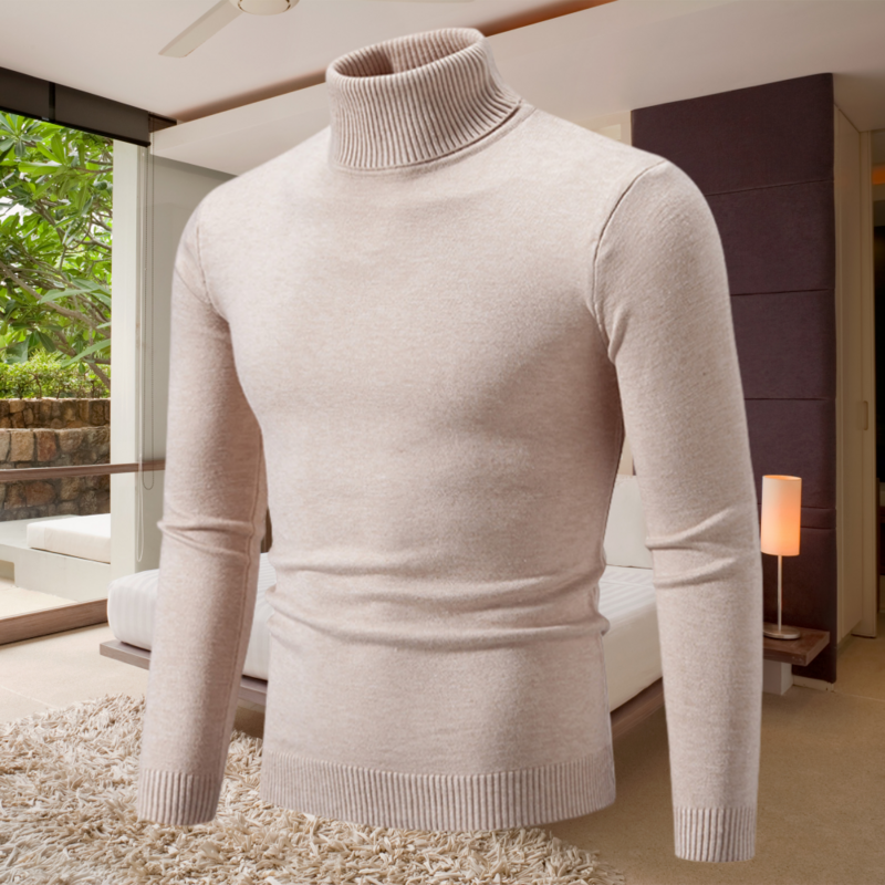 メンズ長袖セーター,ハイカラー,ニット,カジュアル,単色,秋と冬用,14色