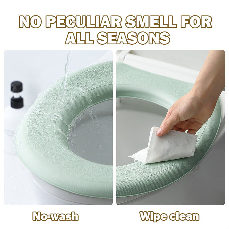 Toilet Seat Cover Washable Waterproof Sticker Foam Toilet Lid Cover Portable Silicone Toilet Cup Covers Bathroom Accessories
