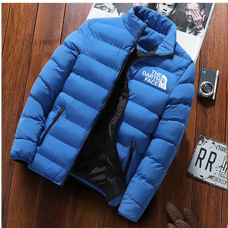 2023 남성용 칼라 파커 재킷, 지퍼 채워진 재킷, 가을 및 겨울 패션