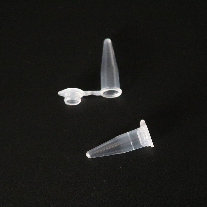 Tube à centrifuger en plastique transparent avec couvercle, accessoires de test de laboratoire scientifique, récipient micro, 0.2 ml, 50 tubes à essai