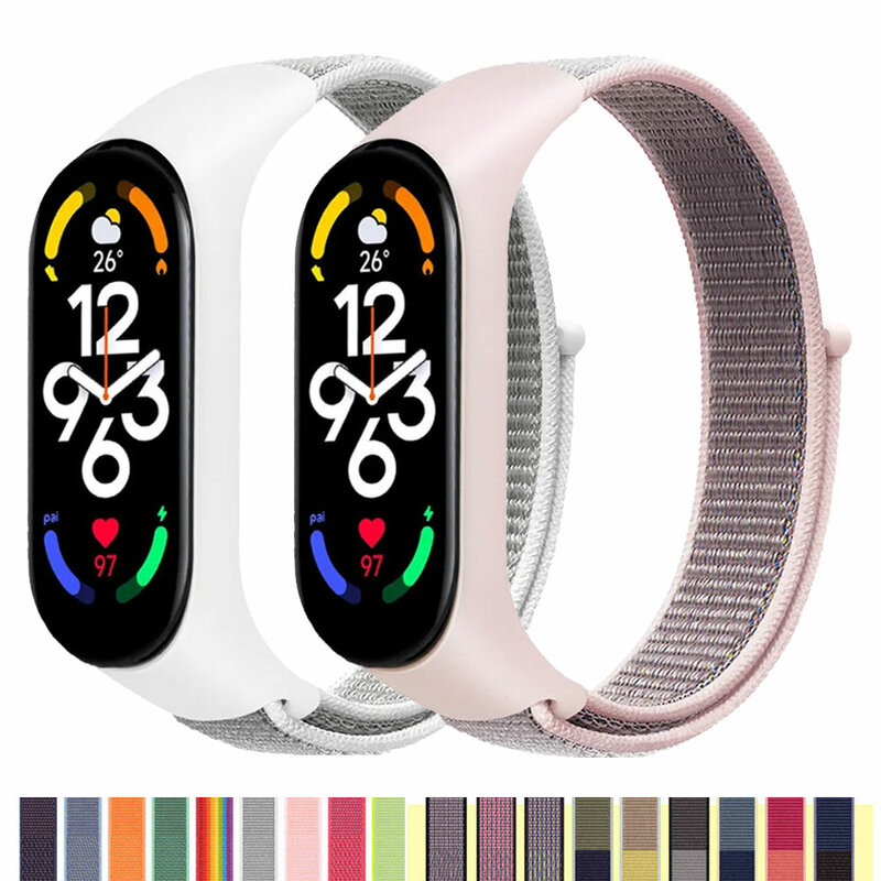 Nylon Strap For Xiaomi Mi Band 4/5/6/7 Bracelet Wristband Sports Breathable Bracelet For Miband 4/5/6/7 Replacement Correa Strap
