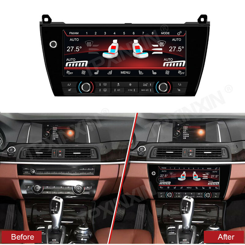 Controle de Voz LCD Touch Screen para BMW, Ar Condicionado, Tela de Controle de Clima, F10, F11, 5GT, F07, F18, M5, 2011-2017