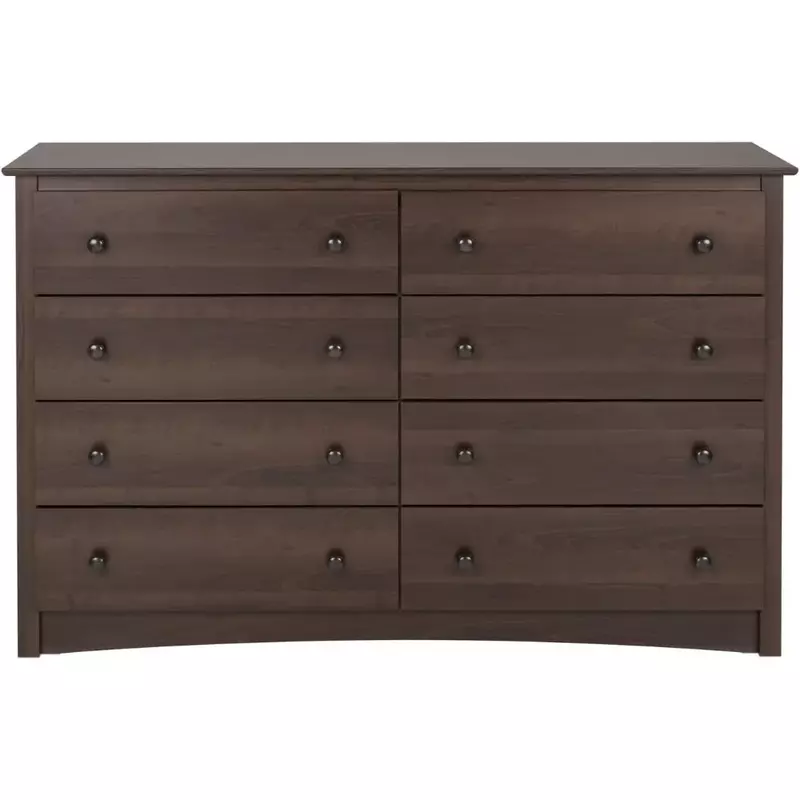 Fremont 8 drawer bedroom double dressing table, 15.75 inches deep x 59 inches wide x 36.25 inches high, espresso dressing table