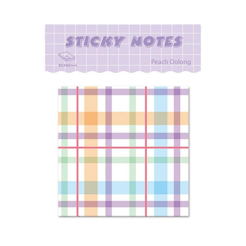 Simple Pattern Note Pad Strong Adhesive Student Planner Style Note Ins Memo Stickers Stickers School Pad Stationery Message D4W8