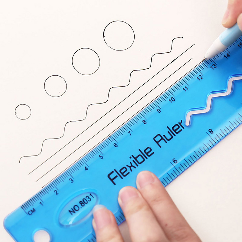 4 Stück biegbar biegbar klar unzerbrechlich weich unzerbrechlich weich rulerss Studenten liefern tragbare flexible Haushalt klar