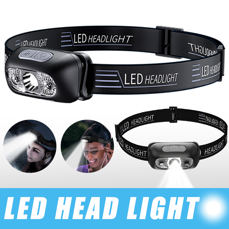 Mini Rechargeable Powerful Sensor Headlamp USB Head Flashlight Torch Headlights Camping Search Light LED Head Light Torch