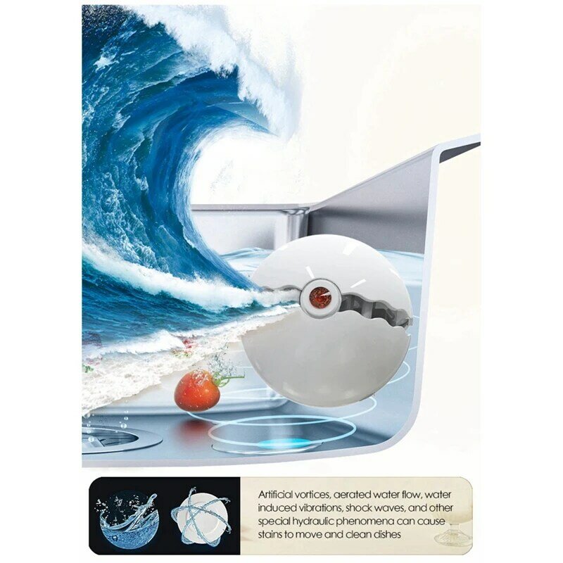 Household Electric Dishwasher Machine Portable Travel Ultrasonic Dishwasher Sink 18W 1Set