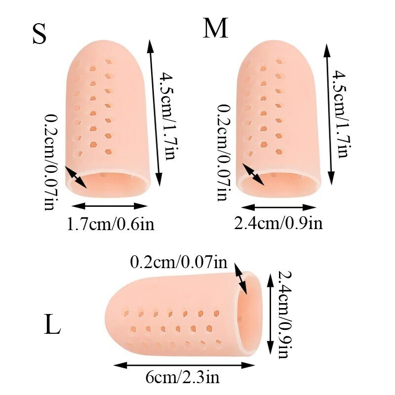 Protezione per dita in Silicone da 2 pezzi tre dimensioni che prevengono le vesciche protezione per dita Anti-attrito protezione per le dita strumento multiuso per la cura dei piedi
