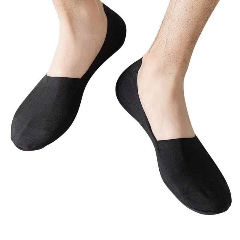 1 Paar Siliconen Antislip Heren Sokken Kwaliteit Katoen Ultradunne Mannen Boot Sok Absorberen Zweet Ademende Ijs Zijde Sok Zomer