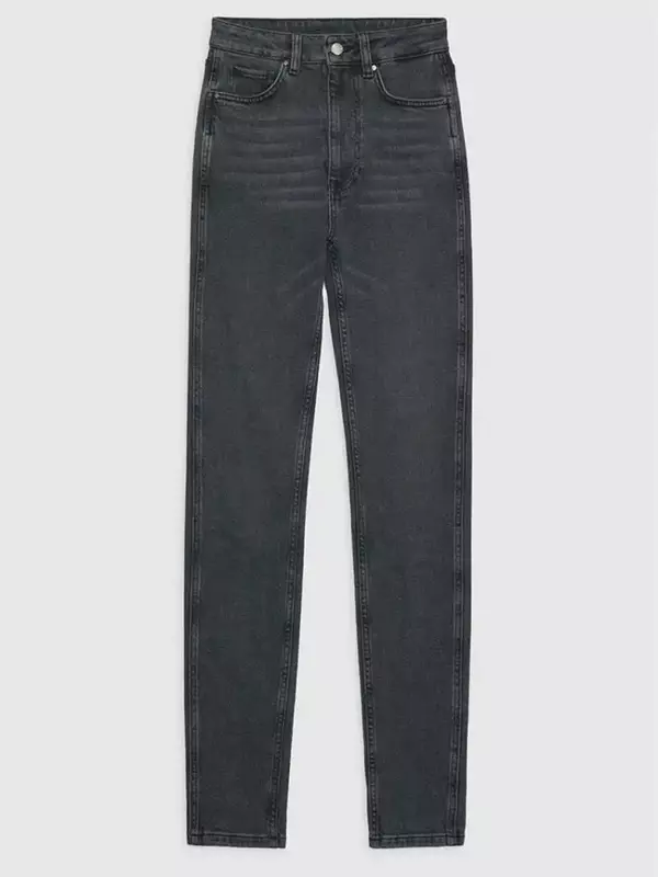 Celana Jeans wanita, celana Denim pensil serbaguna baru musim semi ramping melar pinggang tinggi ritsleting