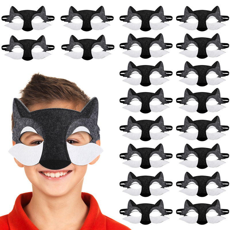 Wolf Felt Masks Mic Cosplay Costume Half Dress Up Accessories Animal Birthday Childrens Day Party Supplies